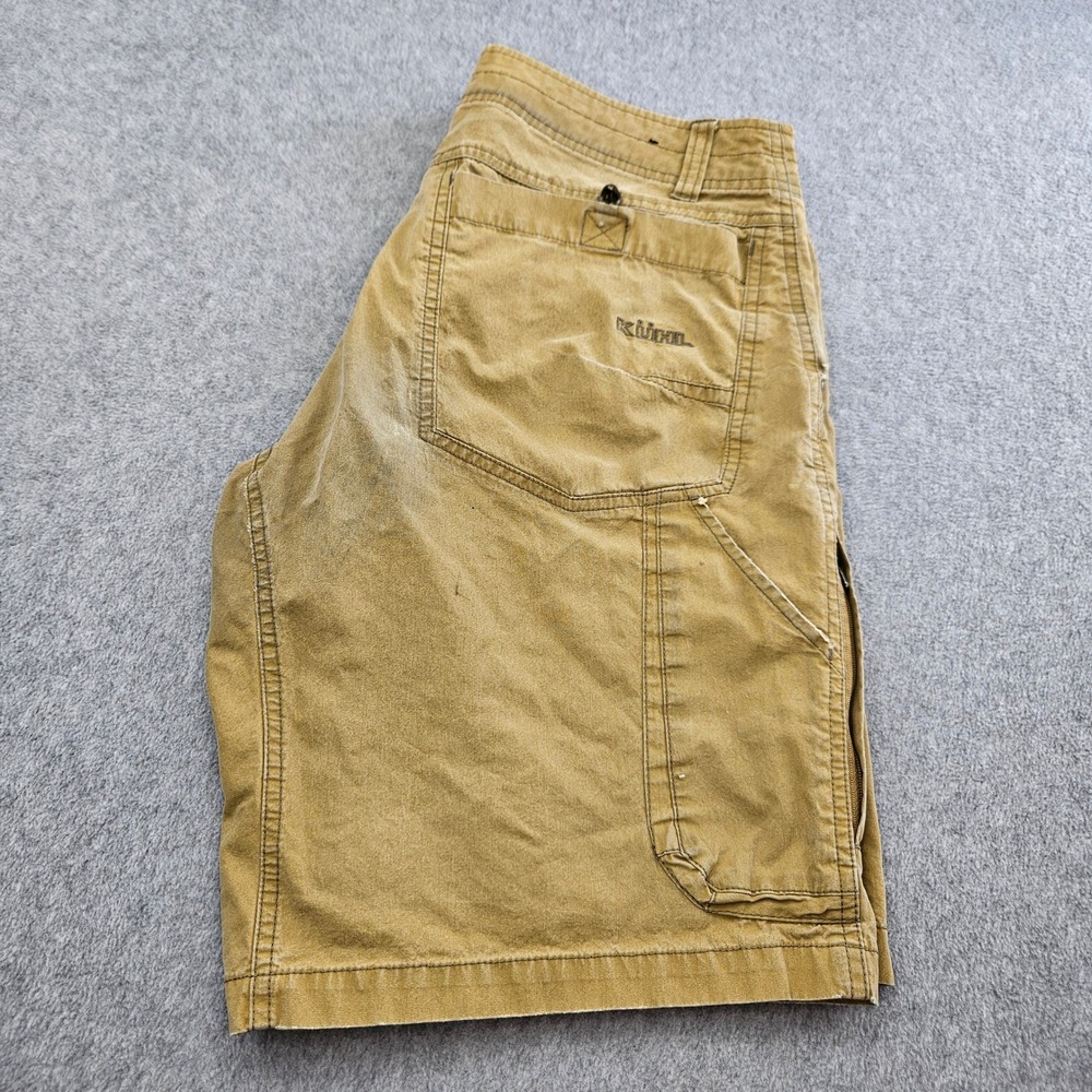 KUHL Shorts Mens 32 Tan Cotton Blend Cargo Hiking Outdoor Gorpcore Summer Gear
